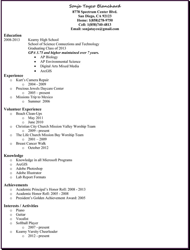 Resume For Job Shadowing Resume